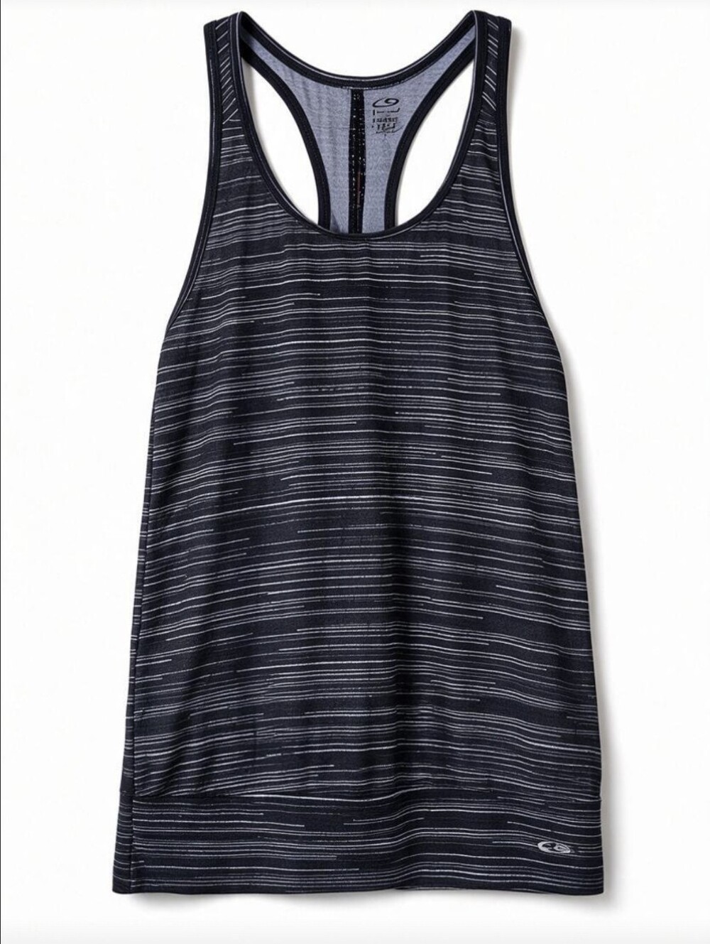 Champion DuoDry Women's XS Black Striped Racerback Athletic Workout Tank Top